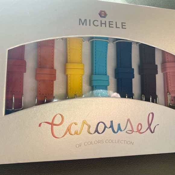 MICHELE Carousel of Colors Collections Crocodile Embossed Silicone Watch Straps - Picture 4 of 9